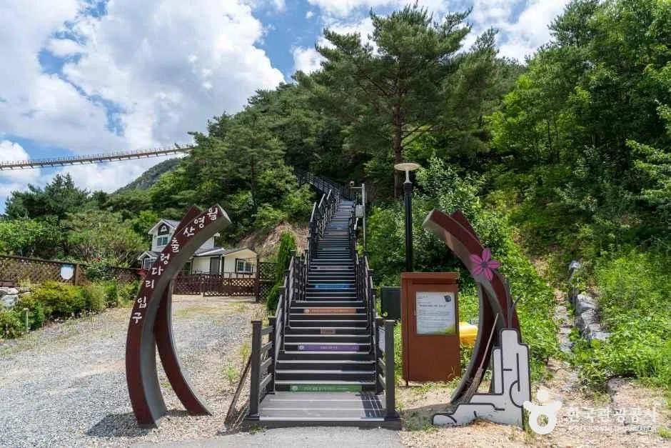 충남 월영산 출렁다리 방문 동선을 참고할 수 있는 트립뷰 편집 이미지